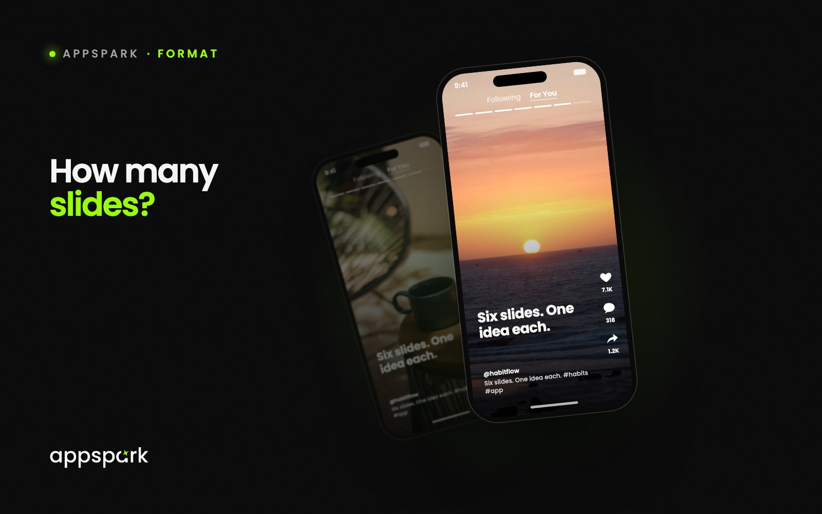 A phone showing a seven-slide TikTok slideshow
