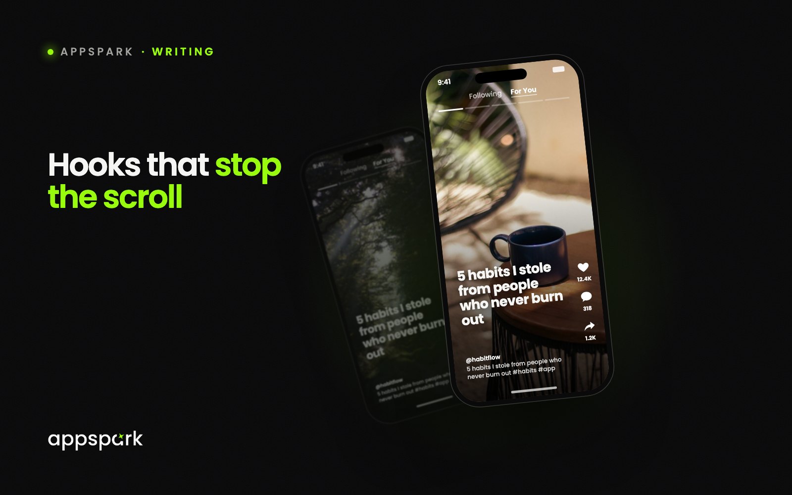 A phone showing a slideshow hook that stops the scroll